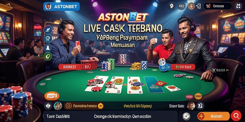 Tampilan utama gameplay ASTONBET yang menampilkan dealer profesional dan permainan live casino.