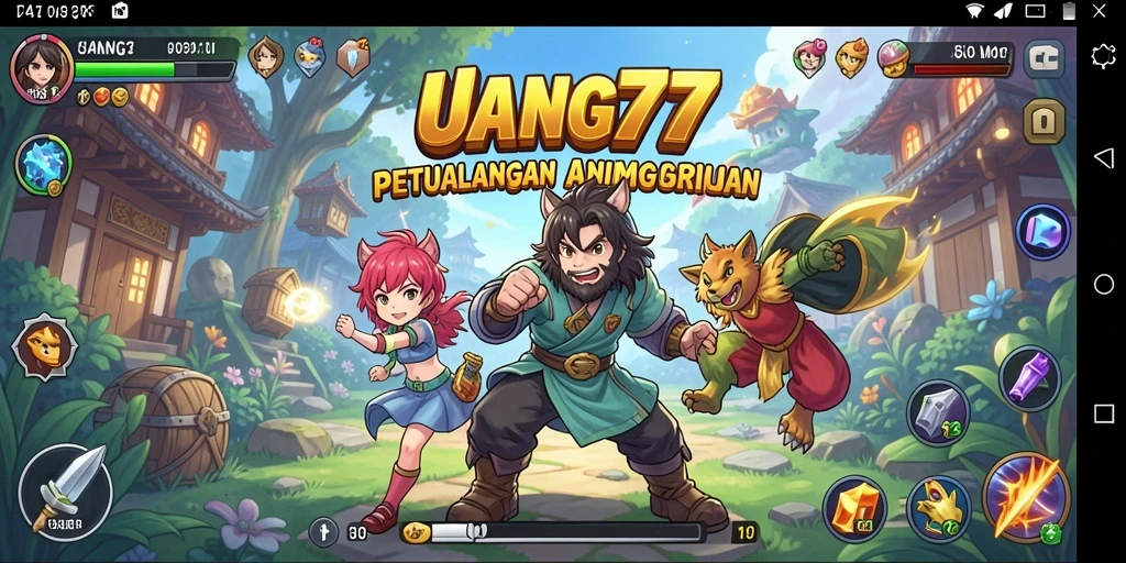 Screenshot gameplay UANG77 yang menunjukkan aksi karakter anime.